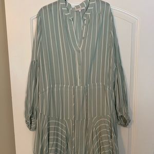 Stripped long-sleeve dress